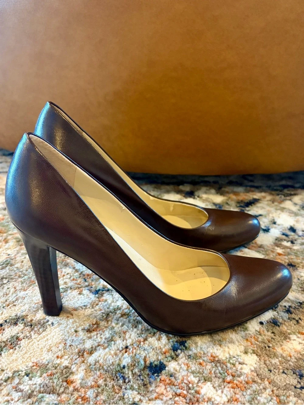 Ralph Lauren Dark Brown Leather Pumps Size 6